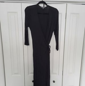 Garden District Black Wrap Maxi Dress